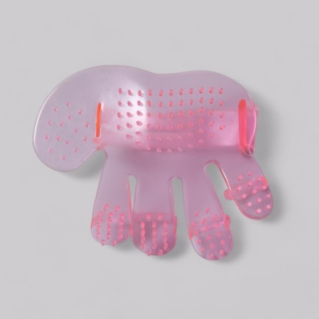 Rubber massage brush on hand, pink-3