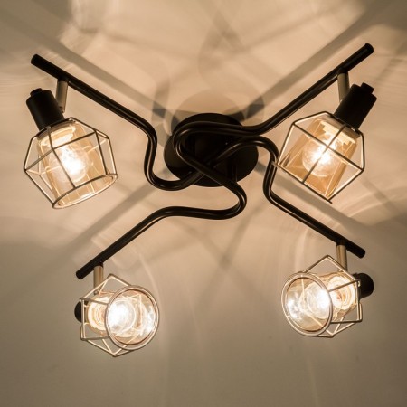 Tavern lamp, 4x60W E14 black-2