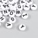 Beads for creativity plastic "White circles with English letters" Set 15 grams 0.6x1x1 cm 547302