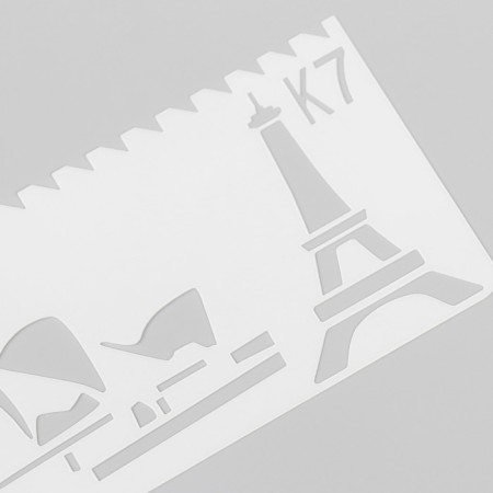 Stencil with curly edge "World Architecture" set of 8 pcs 17x6 cm-2
