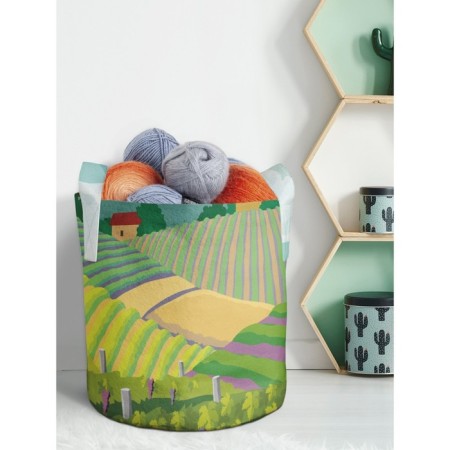 Textile bag “Vineyards on the hills”, for storing things and toys, size 30x30 cm, 18.9 liters