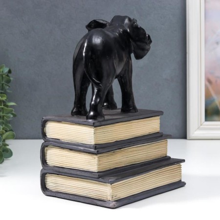 Book holder Interior "Black Elephant on Books" 25x13x21 cm-4