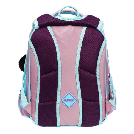 School backpack 37 x 28 x 13cm, ergonomic back, Across 557, + bag, pink-5