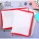 Lightning folder from 3 sides A4, 450MKM, transparent with red edging
