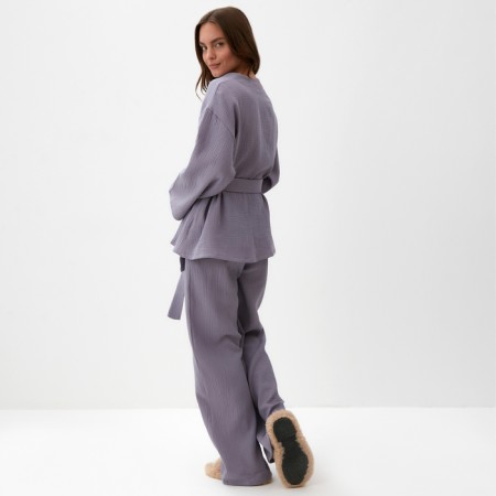 Комплект женский (рубашка на запах, брюки) KAFTAN Basic р.52-54, серый-3