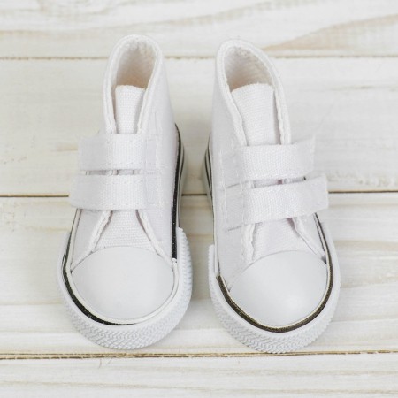 Velcro doll sneakers, sole length 5 cm, white color-2