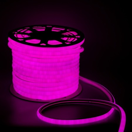 Flexible Neon Luazon Lighting 16 mm D-shaped, IP65, 50 m, SMD2835, 120 LED/m, 220 V, glow pink