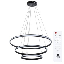 Suspended chandelier Arte Lamp Meridiana A2198SP-3BK, LED, 145 W, 80x80x140 cm, 5300 lm, remote control, black