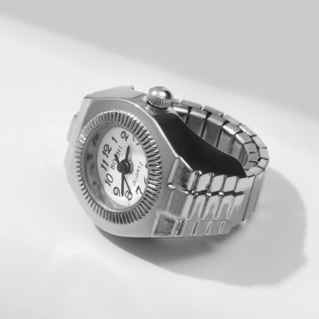 Ring "Time" watch circle, color silver-2
