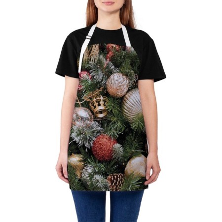 Apron kitchen with a photographic appendix "Festive decoration", adjustable, size OS
