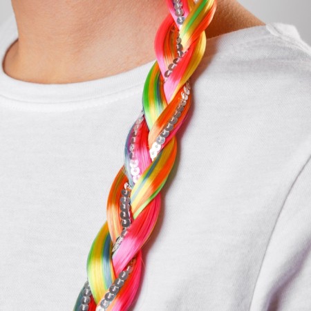 Rainbow braid, 42 cm, elastic band-1