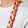 Rainbow braid, 42 cm, elastic band