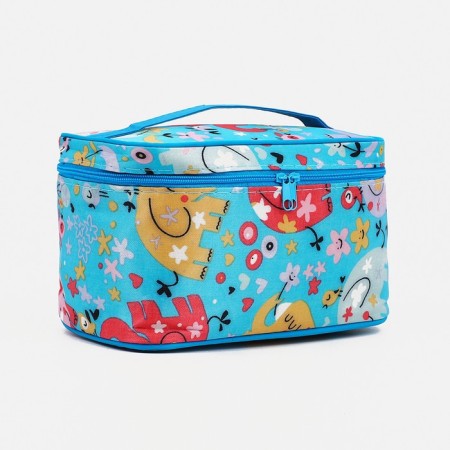 Cosmetic bag with lightning, blue color