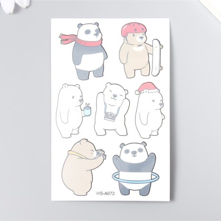 Tattoo on the body color "Bear. Hobbies" mix 12x7.5 cm-1