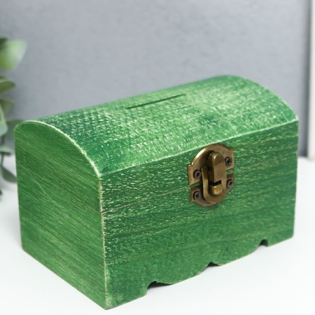 Casket wood "chest" green 8x8x12 cm