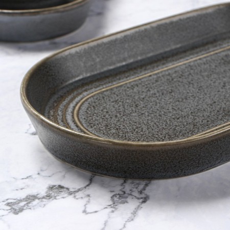 Porcelain Oval Magistro Urban, 450 ml, 24 × 13.7 × 2.7 cm, gray color-3