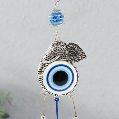 Wind music metal, plastic "Elephant with a brush" from the evil eye h = 25 cm-1