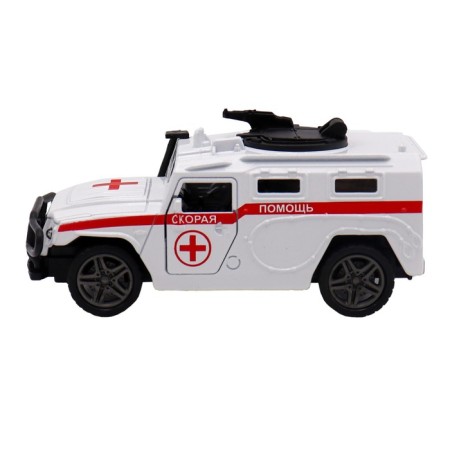 Inertial Funky Toys Machine "ambulance" Die-Cast, opening doors, 1:32-3