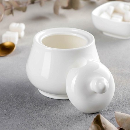 Porcelain sugar is porcelain with a lid Wilmax, 340 ml, white color-1