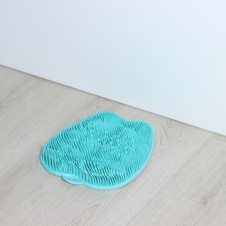 Silicone massage rug for washing legs and body, on suction cups, blue color-5
