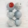 Set of balls plastic D-8 cm, 6 pcs "Samantha" silver