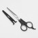 Hairdressers scissors with emphasis, in a case, blade - 7 cm, black/silver color