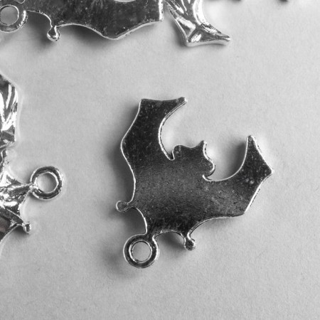 Decor Metal for creativity "Bat" silver 2802 1.6x2 cm-1