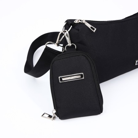 Bag Cross-Bodi with a zipper, black color-6