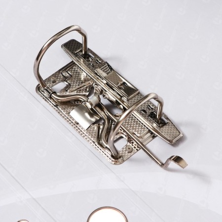 A4, 50 mm, calligrata, PVC, embossing "flax", metal edging, pocket for a spine, assembled, red, mix-12