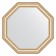 Mirror in the baguette frame, gold beads on silver 60 mm, 56x56 cm