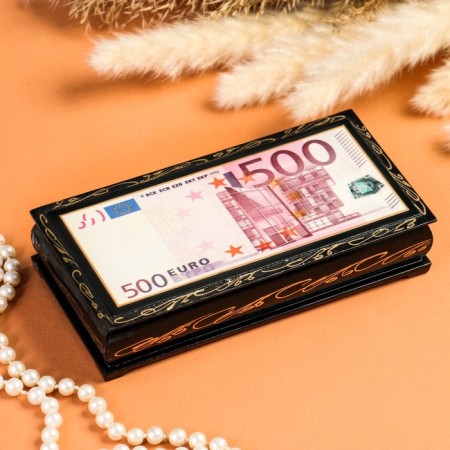 Casket - a bill "500 euro", 8.5 × 17 cm, lacquer miniature