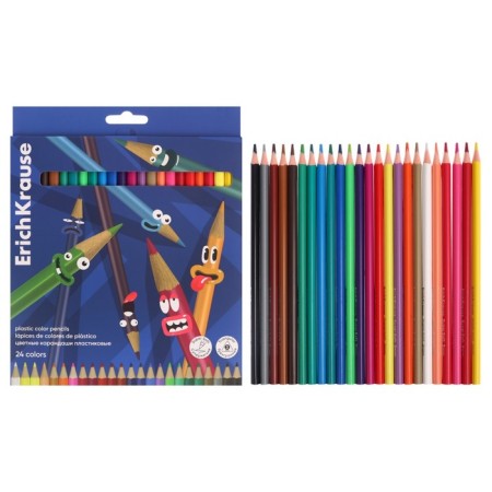 Pencils 24 Colors Erichkrause "Color Friends", plastic, trihedral, euro suspension-1