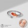 Ring "fish" with a tail, dimensionless, red color in silver