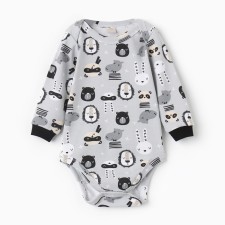 Body with a long sleeve, the color is gray/animals, height 74 cm