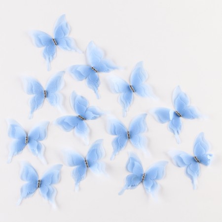 Decor for creativity "Butterfly", three -layer, set of 12 pcs., Size 1 pc. - 5 × 4.5 cm, blue color-1