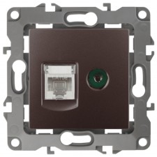Combined RJ45+TV, IP20, era12, bronze