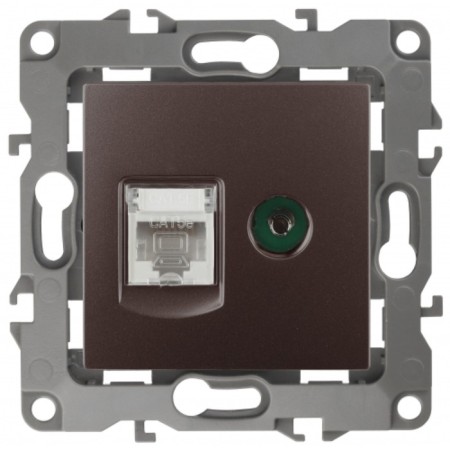 Combined RJ45+TV, IP20, era12, bronze