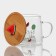 Glass mug with wooden cover "Arbuzik", 300 ml