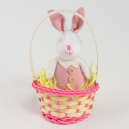 Soft toy "Bunny in a suit", pink color-5