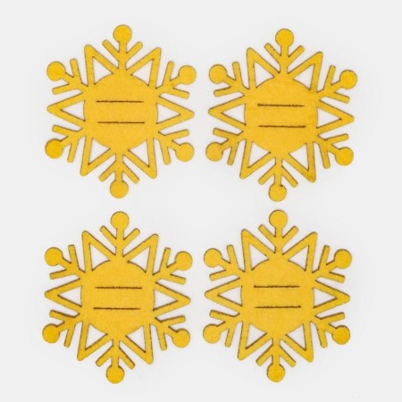 A set for the decor of the dining rooms "Snowflake", 4 pcs, col. gold 6.5x7.5 cm, 100% p/e, felt 626098-3