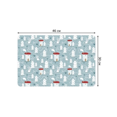 A set of napkins for setting the Snow Settlement table, rectangular, rounded edges, size 30x46 cm, 4 pcs-2