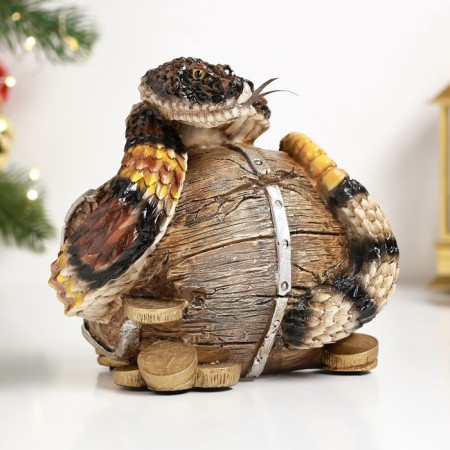 Piggy bank "Snake on a barrel" Color, 15x11x12cm-2