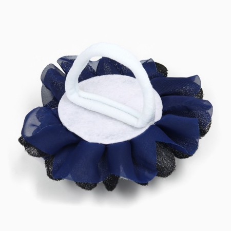 Outlet. Bant for hair on an elastic band, white with blue, 11 cm, Minnie Mouse-3
