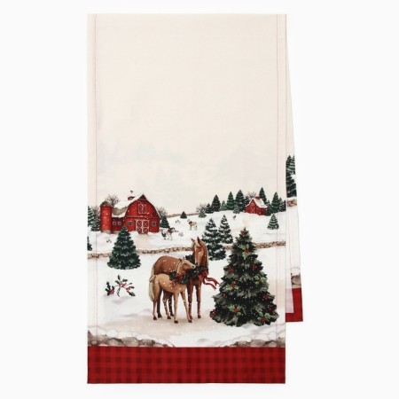 New Year. Driving Ethel "Happy Holyidays" 40x149 cm, 100% cotton, sarzha 190 g/m2-1