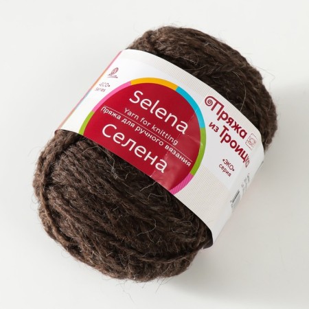 Yarn "Selena" 100% wool 160m/100g (251 brown)-1