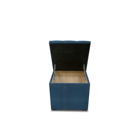 Puff with a lid and weighting, 400 × 400 × 420 mm, Savana plus matting, Denim color-1