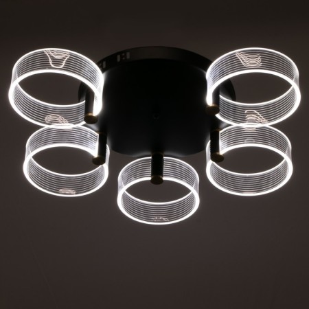Chandelier 1697/5 LED 100W 3000-6000K Black 60x60x12 cm Bayerlux-2