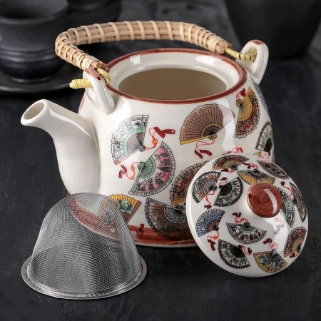 Keramic teapot with a metallic sieve "Vera", 900 ml-5