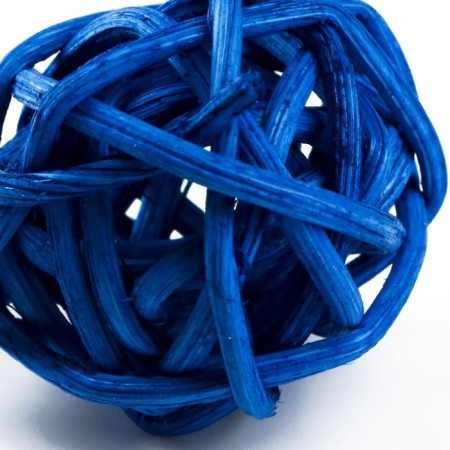 A set of 2 wicker balls from a vine without bells, 3 cm, white/blue-2