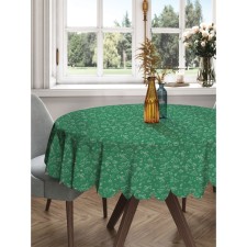 Green funny tablecloth, round, Saten, d = 150 cm